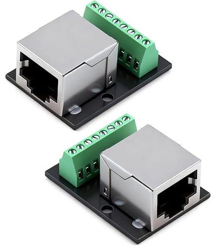 Produktbild von 4er-Set RJ45 Ethernet Breakout-Board – Schraubklemmen-Adapter, 8-polig, 2,54 Mm Raster, Für CCTV Und DVR