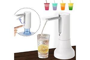 KERIOVSEA Foldable 5 Gallon Water Dispenser Pump, Electric Water Bottle Pump with Removable Base for 1-5 Gallon Jug, Automatic Water Dispenser Countertop for RV Travel, Bedside, Home, Office