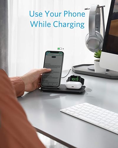 Anker Wireless Charging Station with Adapter, PowerWave 3-in-1 Qi