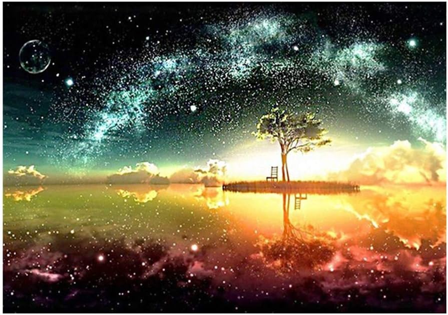 thansky Paint by Numbers Kit for Adults，Full Drill DIY 5D Diamond Painting Landscape Cross Stitch Kits Embroidery Home Decor(3)