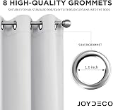 Joydeco White Curtains 63 inches Long 2 Panels Thermal Room Darkening Grey view 4