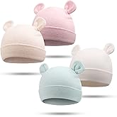Bamery Newborn Baby Girls Hospital Hat Thick Cute Bear Ear Cotton Baby Boy Beanie for 0-6Months