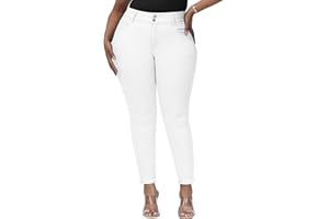 Gboomo Womens Plus Size Skinny Jeans Stretchy High Waisted Ankle Jean