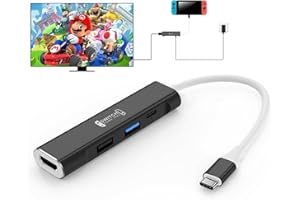 RREAKA Switch Dock for Nintendo Switch OLED, 4 in 1 TV Adapter with 4K HDMI, USB 3.0 Port, Type C 100W Charging, Portable Docking Station for Travel, Samsung Dex S24, MacBook