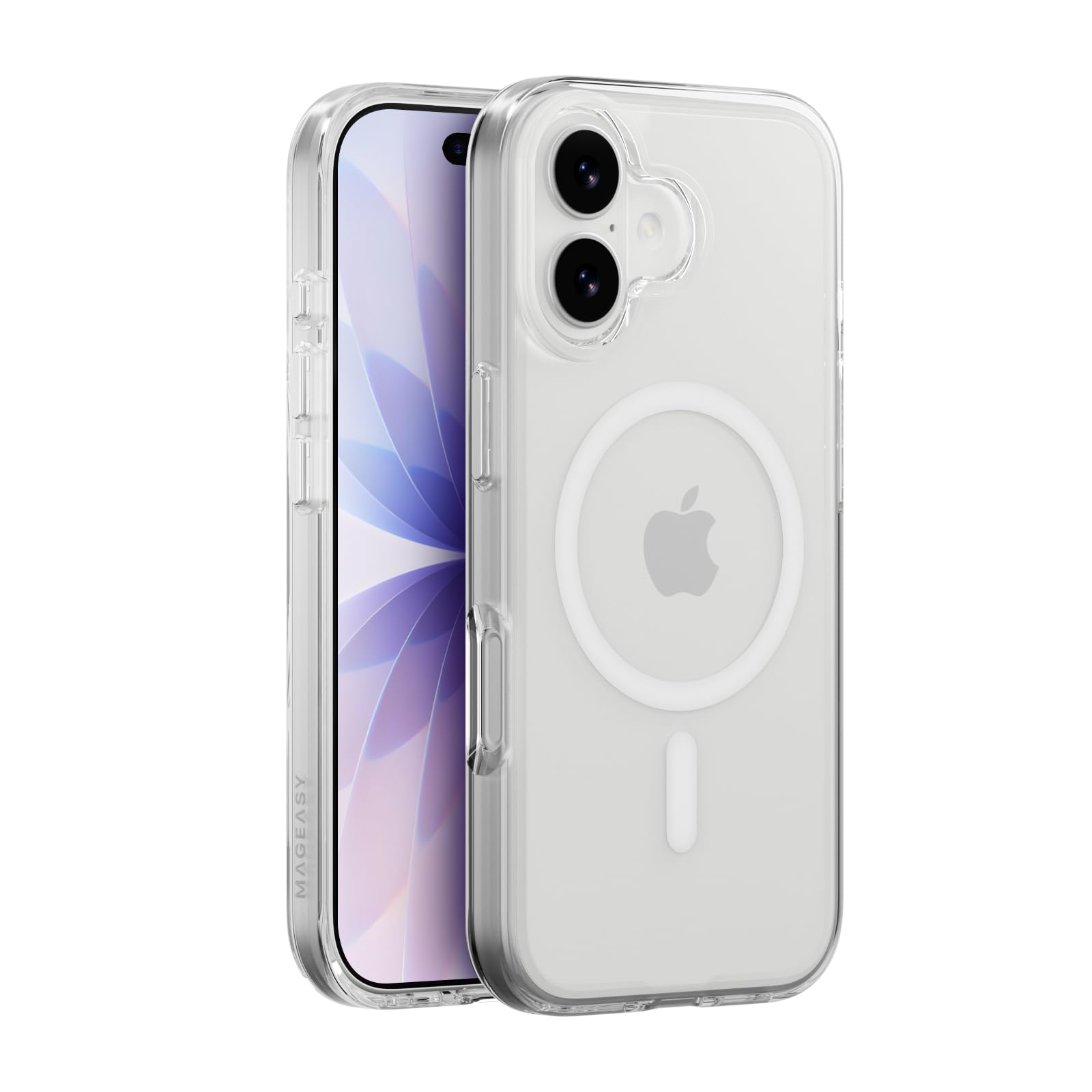 Photo 1 of MAGEASY Compatible with iPhone 17 6.3" Clear Case - Crystal Clear, Never Yellow, 16ft Drop Protection, Compatible with MagSafe - Bright M (White Ring)