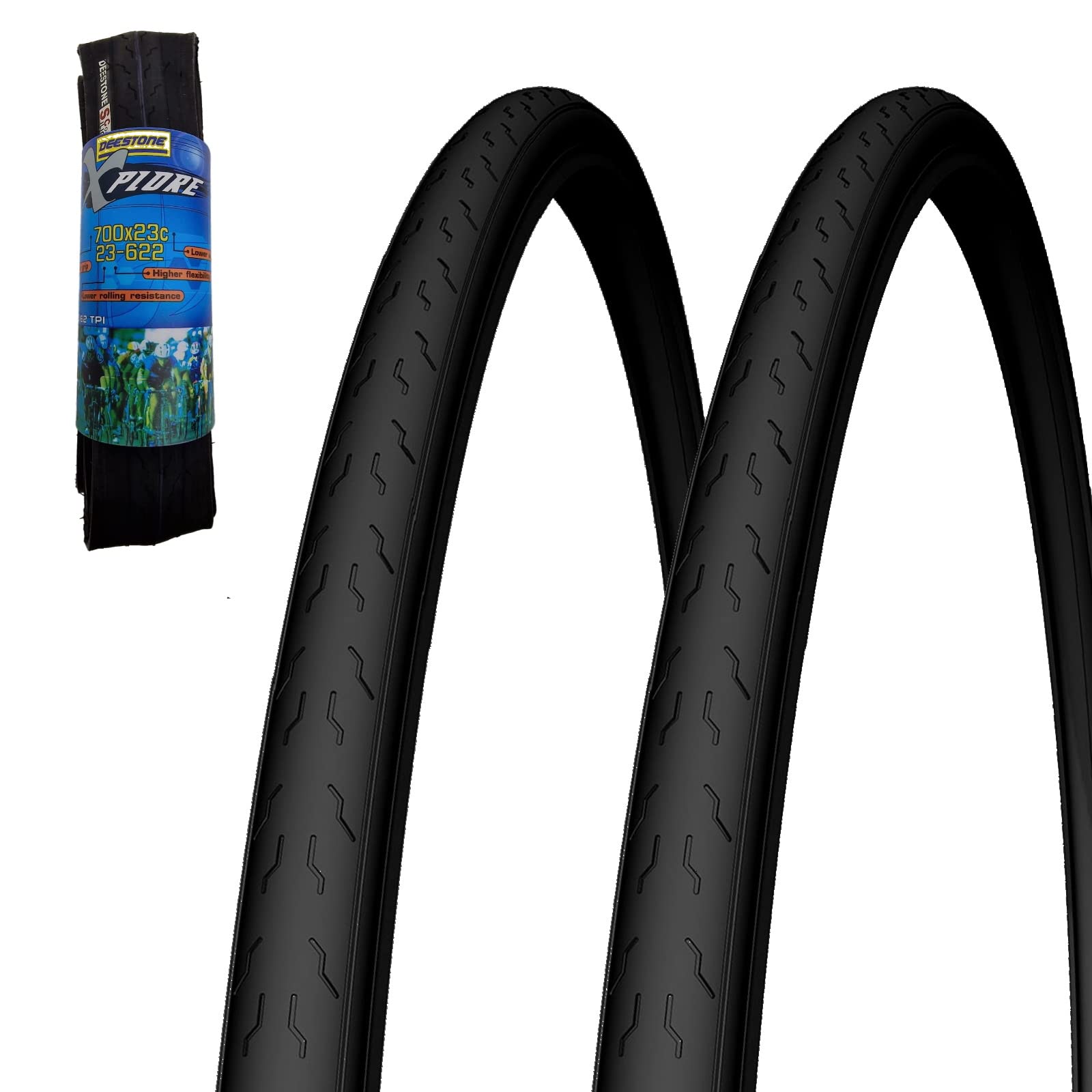 2 TYRES DEESTONE 700 X 23C (23-622) FOLDING RUBBER TYRES FOR BDC ROAD FIXED BIKE