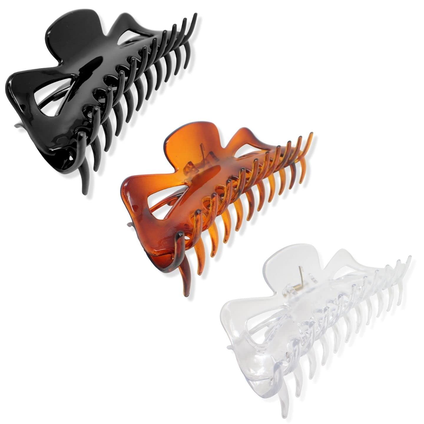 Topkids Accessories Hair Accessories for Women Hair Claw Clips Hair Clips Butterfly Hair Clips 14cm / 5.5" (Black + Tort Brown + Clear)