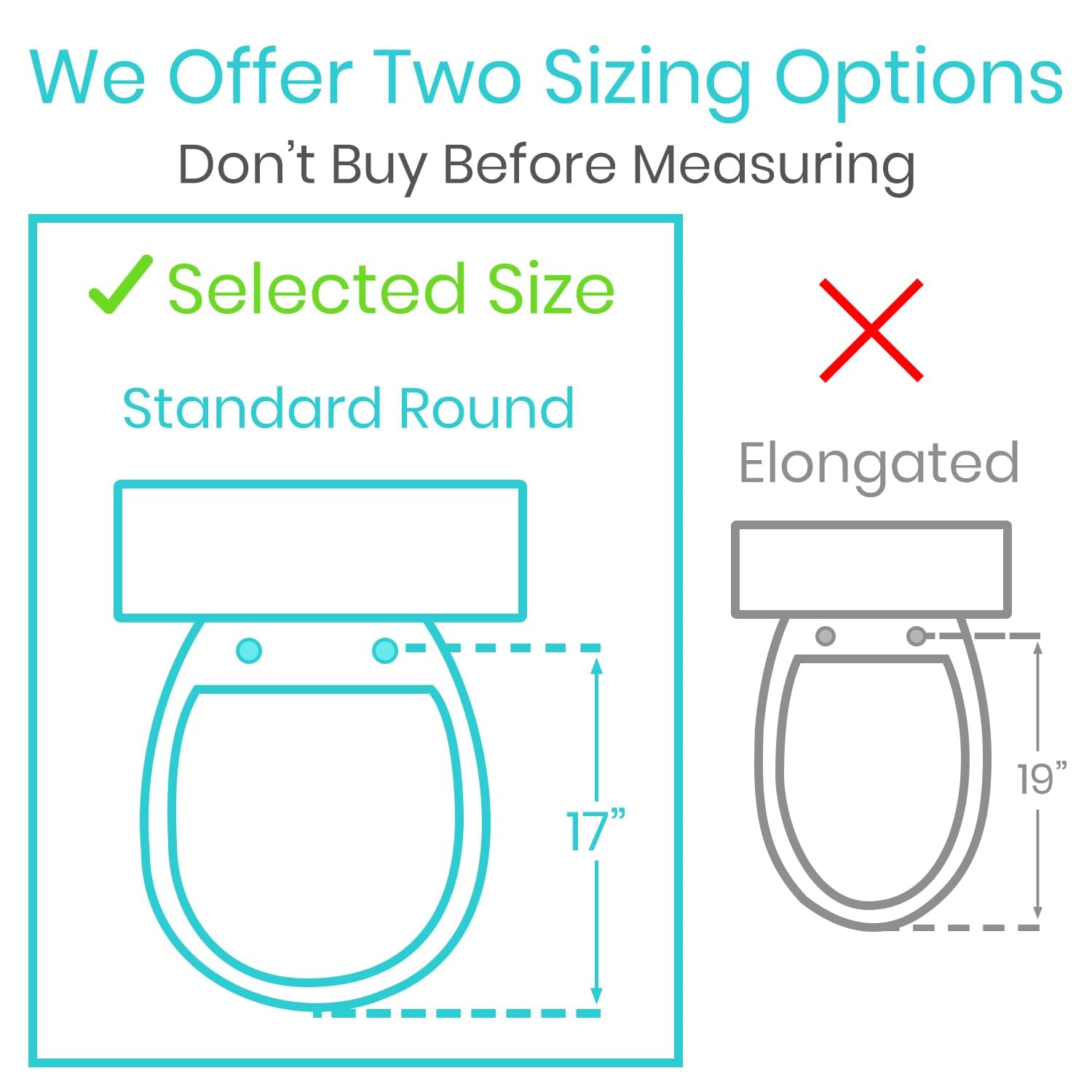 Vive Raised Toilet Seat Riser for Seniors (with Handles) - Handicap Rail Grab Bar Seat for Over Toilet - Elevated Safety for Elderly, Disabled, Medical - Standard