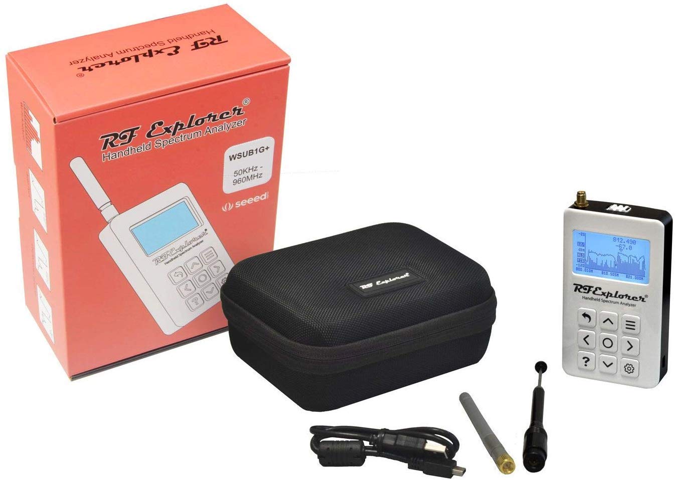 RFandEMF RF Explorer WSUB1G Plus Slim 50KHz - 960Mhz with EVA Case
