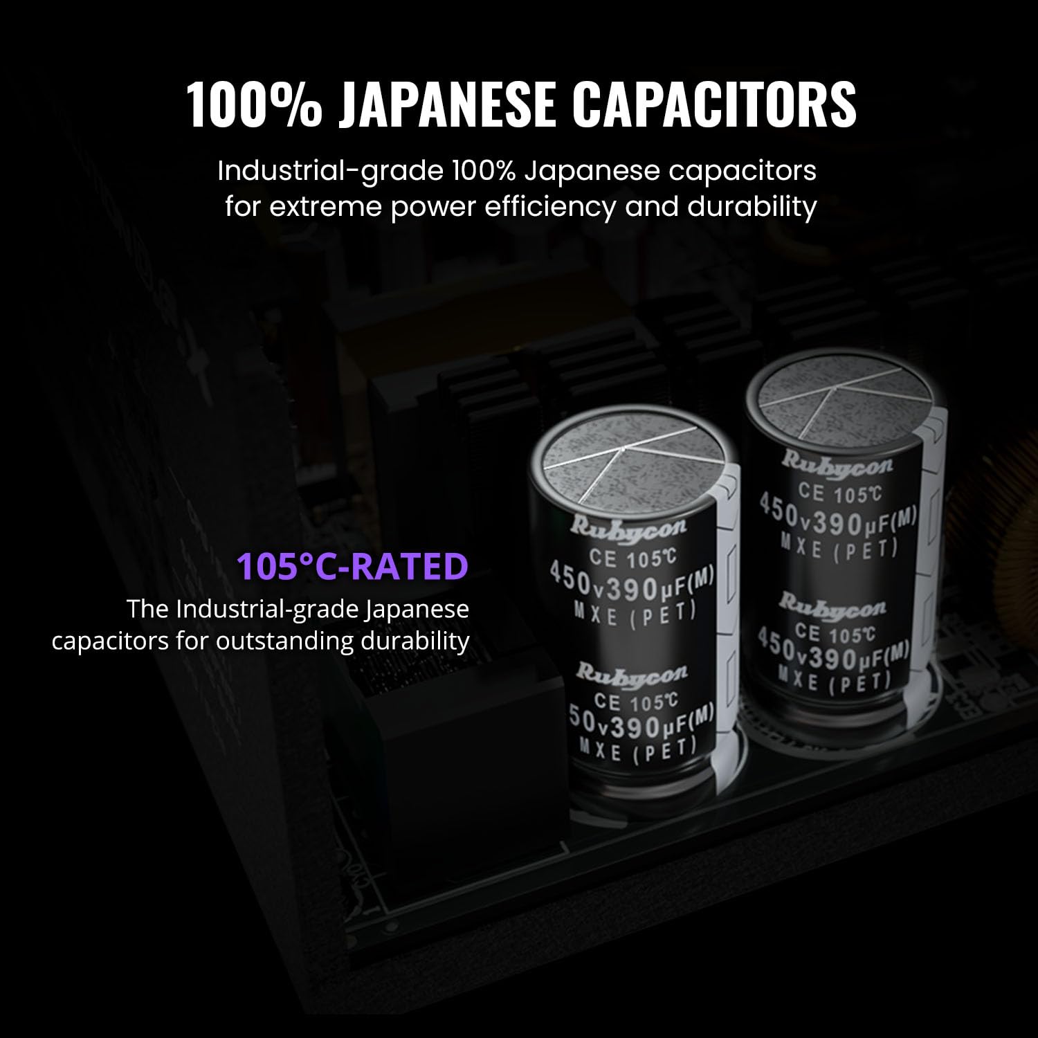 Enermax Revolution D.f. X 850W Full Modular Argb Power Supply 140Mm - Atx 3.0 &Amp; Pcie 5.0 Compliant – Argb Side Panel - 600W 12Vhpwr Cable - 80 Plus Gold - Cybenetics Platinum - 100% Jap Capacitors - View 9