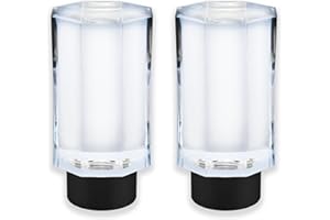 BLASTHOME® Luxury Faceted Pillar Finials – Fits Only Signature Collection Curtain Rods (Rod Not Included) – Premium Quality, Heavy Metal – Set of Two – Crystal Clear/Tuxedo Black Finish