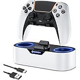NEWDERY PS5 Controller Charger Station, Fast Charging Dock for PlayStation 5 Controllers, Single Controller Charging Stand Re
