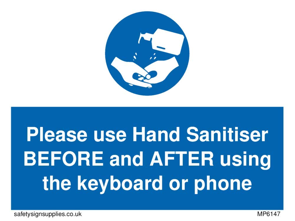 Please use Hand Sanitiser BEFORE and AFTER using the keyboard or phone