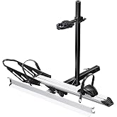 Young Hitch Mount Single Bike Rack with Ramp, 100 lbs Capacity | For Electric Bike, Bike Carrier for Truck, Trailer, RV, SUV