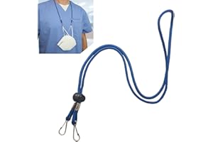 2 Pack - Adjustable Length Face Mask Lanyard - Handy & Convenient Safety Mask Holder & Hanger - Comfortable Around The Neck Facemask Rest & Ear Saver - Easy On & Off by Specialist ID (Royal Blue)
