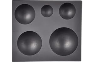 PMC SUPPLIES LLC 5 in 1 Graphite Glass Marble Sphere Round Mold for Glassblowing Casting Lamp Working