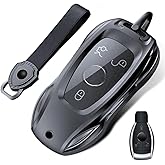 HANSTRONG GEAR Remote Car Key Fob Metal Case Cover Protection Holder Protector Shell Accessories Compatible for Mercedes-Benz AMG C E M S CLS CLA GLK GLA GLC GLE (B Style)