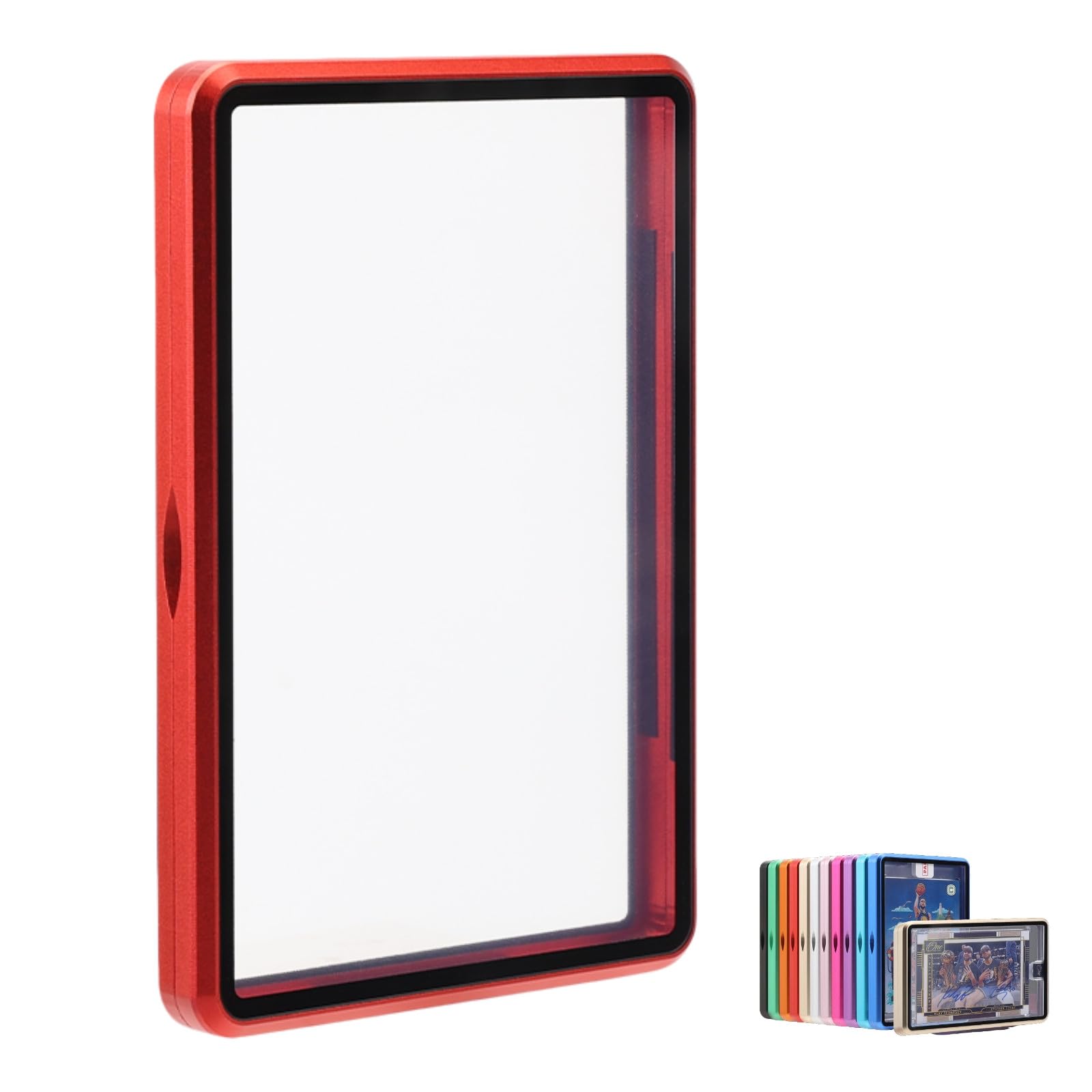 Metal Slab Protector Fits Ungraded Original Sealed Card - UV Resistant- Aluminum Frame Magnetic Closure Bumper Case for Sports & Gaming Cards (Red,35PT~55PT) — image 1