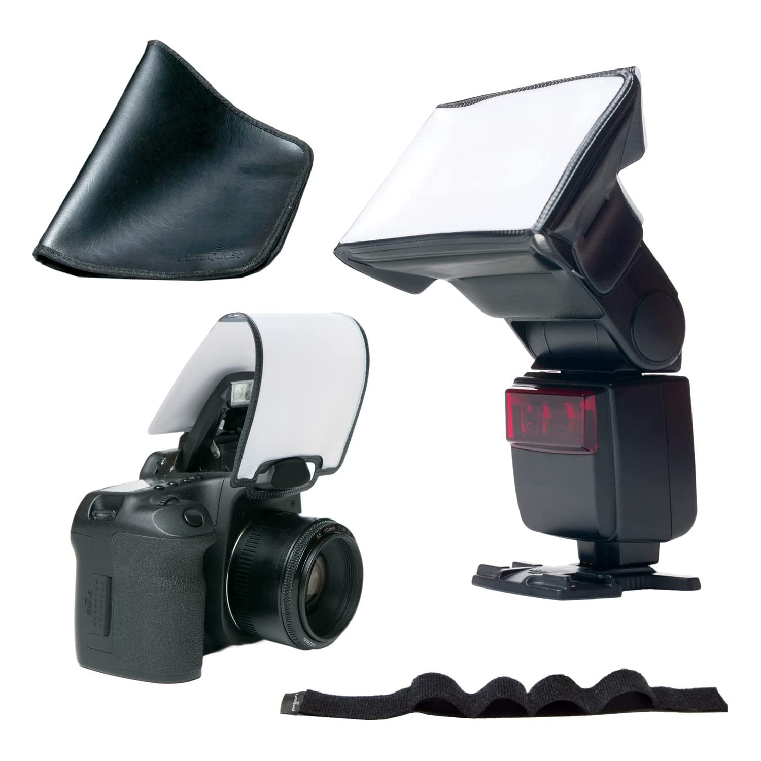 LumiQuest Photography Mini-Kit, Mini SoftBox, SoftScreen Flash Diffuser, UltraStrap, and Convenient Carrying Case Kit