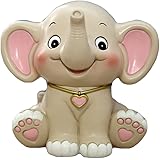 WAIT FLY Cute Elephant Shaped White Pink Resin Piggy Bank Coin Bank Money Bank Gifts for Lovers Children Home Decoration