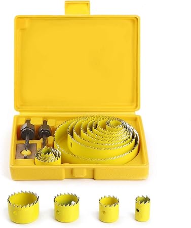 Scie Cloche Coffret Htbakoi Scies Cloches Trepan O19 127mm Kit Complet Dans Un Ecrin Avec Des Mandrins Et Des Dispositifs Pour Bois Platre Plastique Pvc Fabrique En Acier Trempe De Haute Qualite A3