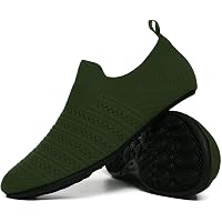 Nufoot Booties For Men - Foldable & Flexible Indoor Shoes, Black With Yellow Stripes, Medium, Yoga Socks & Travel Slippers