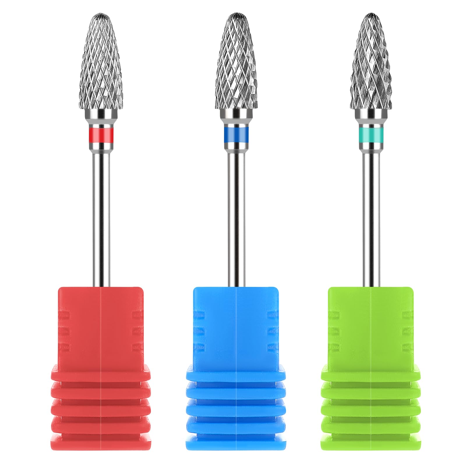 Dimeho 3 Pack Nail Drill Bits Set Professional Cuticle Remover Tungsten Electric Nail File Bit Nail Art Shapen Remove Tool Replacement Accessories for Manicure Pedicure Home Salon