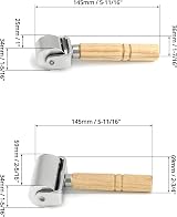 QWORK Leather Glue Laminating Roller Set 2pcs 60mm 26mm Stainless Steel Press view 6