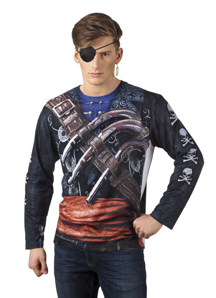 Boland 84285 Photorealistic Shirt Pirate Men L