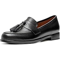 Amazon.com | ONEENO Women's Classic Flat Black Leather Penny