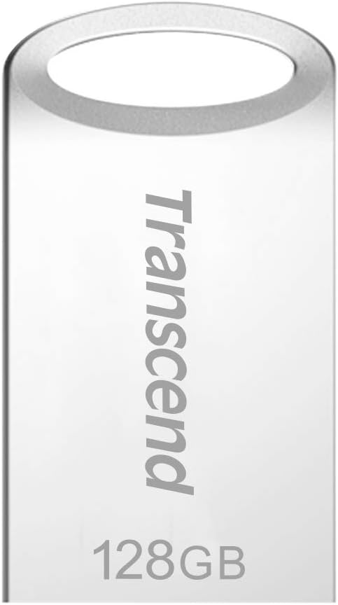 Transcend JetFlash 710 128GB USB 3.1 Gen 1 Flash Drive, Small and Compact USB Stick for the Keychain Silver-TS128GJF710S