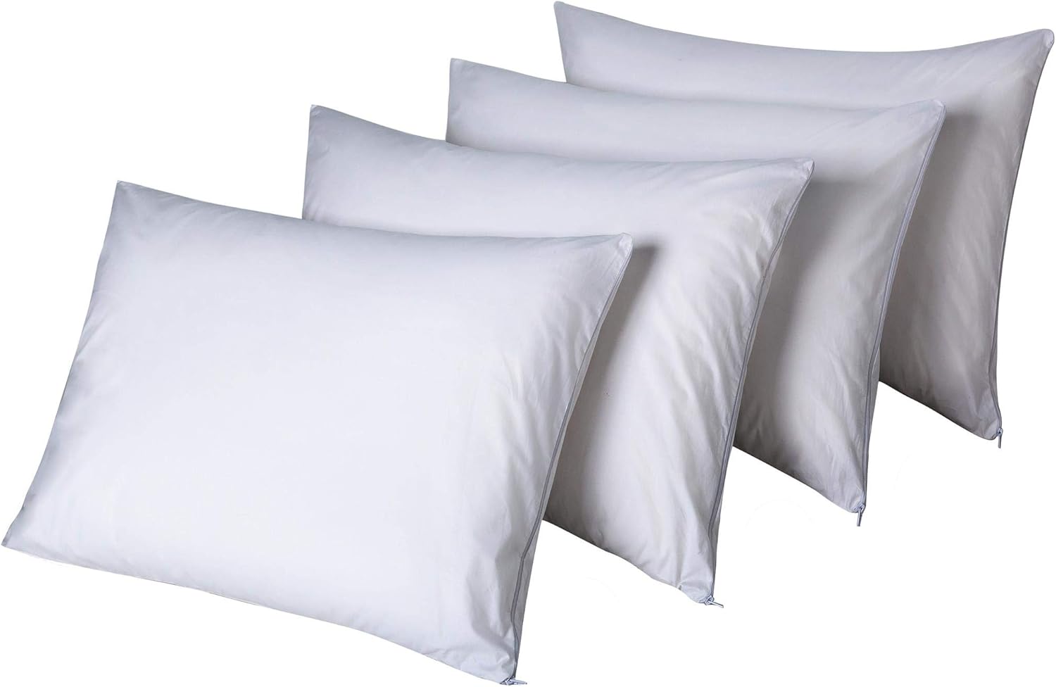 Niagara Sleep Solution 4 Pack Waterproof Pillow Protectors Standard 20x26 Inches Life Time Replacement Smooth Zipper Premium Encasement Covers Quiet Cases Set White 100% Liquid Protection: Home & Kitchen