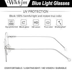 WHHJM Polygon Blue Light Blocking Glasses for Women