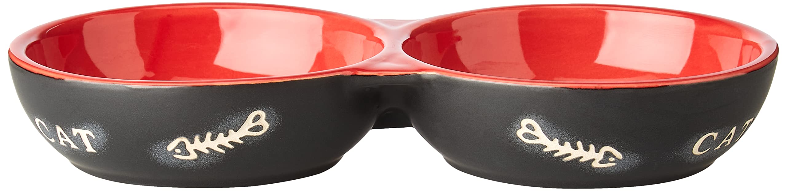 Nobby cats ceramic double bowl, 22.0 cm