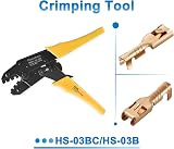 Heschen 2.8mm Female Spade Crimp Terminals 100pc Non-Insulated Brass 0.5-0.8mm view 3
