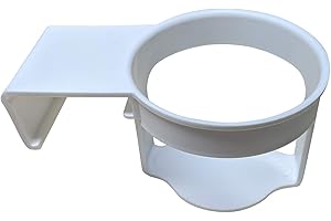 Lawn Chair USA Attachable White Cup Holder for Large Cans, Bottles, Cups, and More | Only Fits Lawn Chair USA Chairs