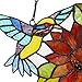 Bieye W10006 15 inch Hummingbirds and Sunflower Tiffany Style Stained Glass Window Hangings