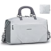 COSCOOA Travel Duffel Bag for Spirit Frontier Airlines Personal Item Bag 18x14x8 with Shoe Compartment Tote Carry on Luggage Expandable 20-35L Weekender Overnight for Women (Grey)