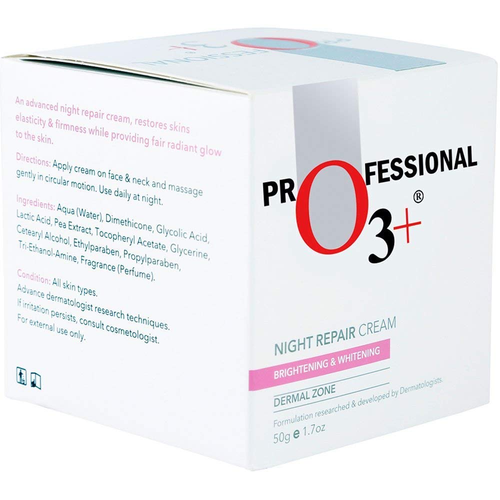 o3  skin care night repair cream brightening & whitening dermal zone