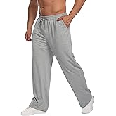Deyeek Men's Lightweight Sweatpants Open Bottom Sweat Pants for Men Straight Leg Gym Sweatpants Lounge Pants with Pockets