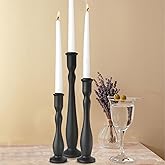 DINLiAN S Candlestick Holders Black Candle Holder for Candlestick,Taper Modern Candle Holders Set of 3,Tall Wood Candle Sticks Holder Decor(12"/10"/8" H) (3, Black)