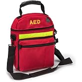 Jipemtra First Aid Bag AED Medical 1st Aid Empty Rescue Defibrillator First Responder Bags for Emergency Critical Healthcare Protection (Bag Only) (Red)
