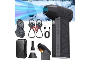 ERGERY 2026 Upgrade Mini Turbo Snow Blower for Car, Hand Held Snow Blower for Car, Portable Handheld Electric Small Cordless Multifunction Dust with LED Light for Vehicle Winter