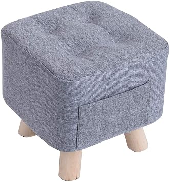 Amazon Com Qqxx Large Cushion And Footstool Shoes Bench Low Stool Cloth Solid Wood Easy To Carry Simple Household 7 Colors Wood Furniture Decor