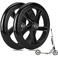 2PCS 200mm Adult Scooter Wheels with ABEC 9 Bearings for Razor and Adult Kick Scooters (Black)