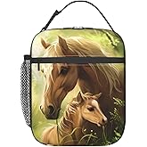 Ti Caldi Horse Lunch Box for Women Adults Kids, Insulated Cooler Lunch Bag for School, Picnic, Office, Travel, Work, Portable Reusable Polyester Thermal Tote Lunch Bags (Horse and Foal)