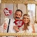 OULII Valentines Day Photo Booth Props Wedding Bridal Shower Photo Booth Prop with Sticks for Valentine's Day Wedding Party Supplies 47 Pieces