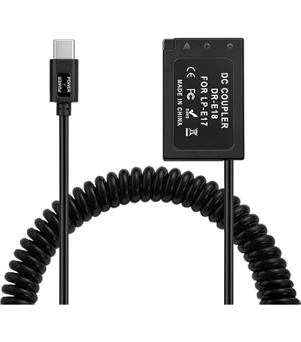 Amazon.com : HangTon USB C to LP-E17 Dummy Battery for Canon EOS