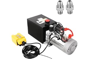 LFGUD Hydraulic Power Unit, Single Acting Dump Trailer Pump 4 Quart Hydraulic Pump Metal Reservoir 3200 PSI 12V DC Hydraulic Power Pump for Dump Trailer Car Lifting Platforms