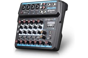 D Debra M6 Mini Audio Mixer Mixing Console Mixer Sound 6 Channel with Sound Board USB Bluetooth Audio Interface 48V Phantom P